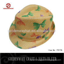 100% cotton cheap fedora hat to decorate